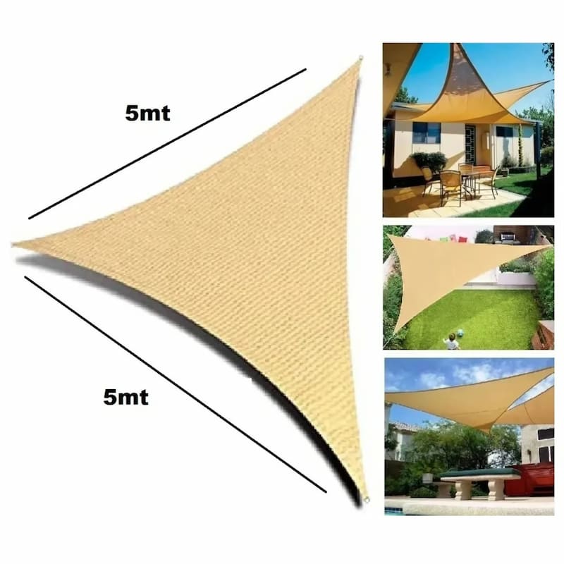 Toldo triangular 5x5x5m - Sombra para Exteriores