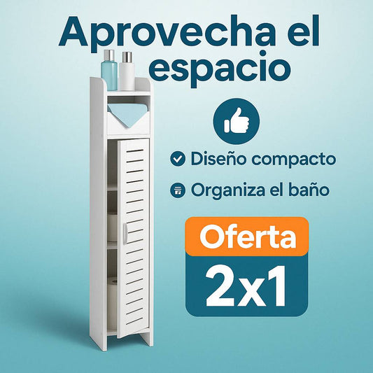 Mueble Organizador Baño + REGALO (Dispensador Pasta Dientes + Porta Cepillos)